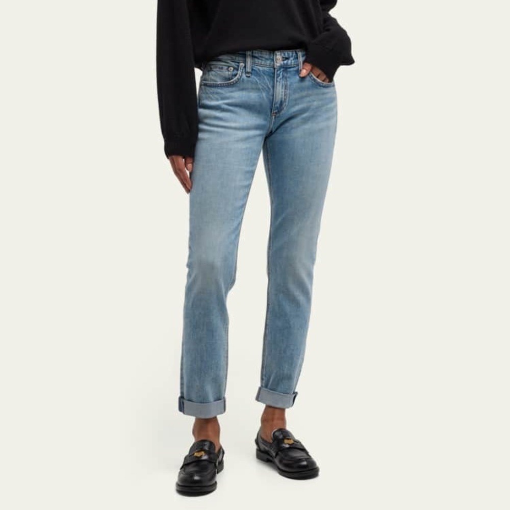 RAG & BONE The Dre Low-Rise Slim Boyfriend Jeans, Size 24